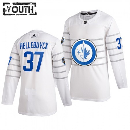 Camisola Winnipeg Jets Connor Hellebuyck 37 Cinza Adidas 2020 NHL All-Star Authentic - Criança